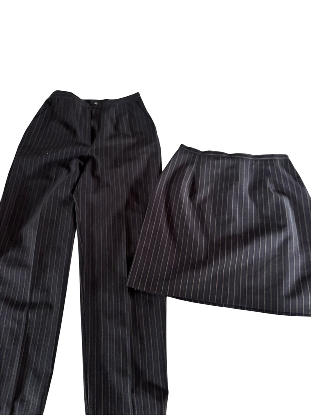 Vintage Pinstripe Pant Skirt Suit Set Size 5 Made In Canada